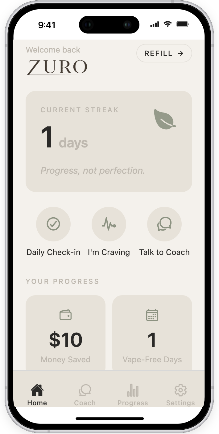 ZURO app preview